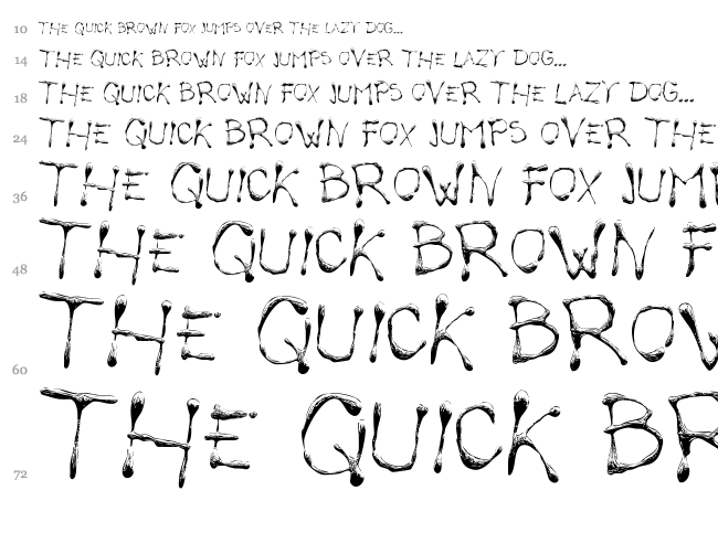 Calliope Fun font waterfall
